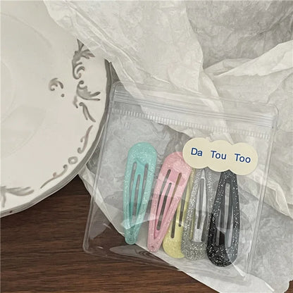Colorful Sequins Water Drop Five-Pointed Star BB Clip Bang Clip Sweet Girl Gold Powder Love Heart-Shaped Hairpin Side Clip Ne