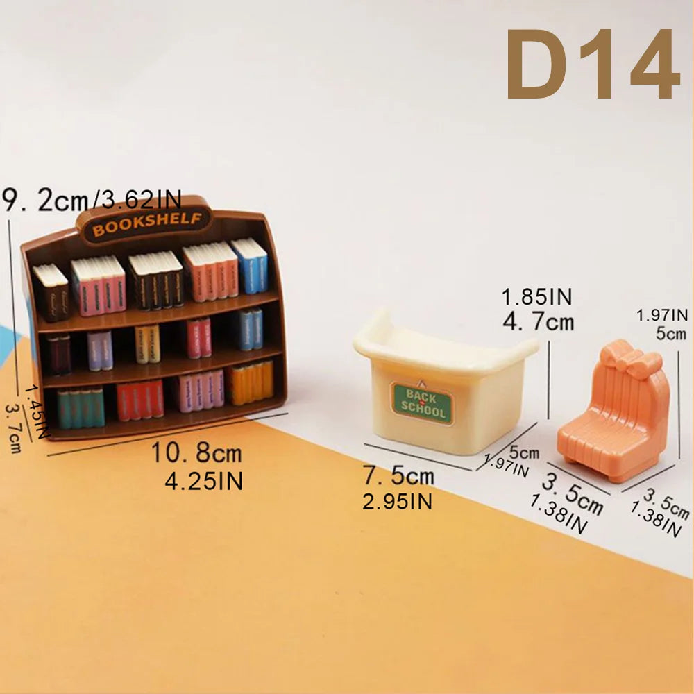 1:12 Miniature Furniture Forest Family Kitchen Toy Dining Table Dollhouse Accessories Bathroom Pretend Play For Girl Gifts To