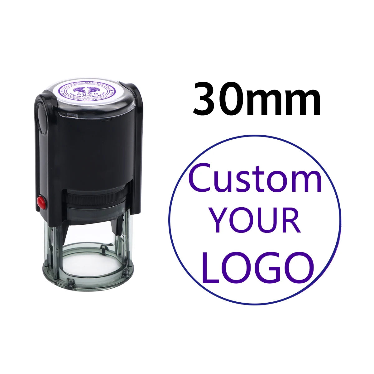 Custom Stamp Round Self Inking,Personalized Stamp 25/30/40/50mm Monogram LOGO Design Rubber Stampswith 4 Optional Ink Colors 