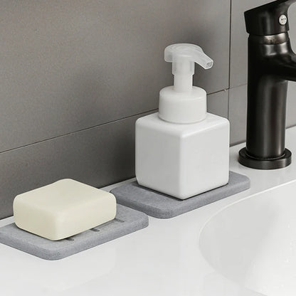 Diatom Mud Soap Dish Quick-Dry Pad Bathroom Countertop Soap Toiletries Absorbent Mat Rectangular Soap Holder Bathroom Supplie