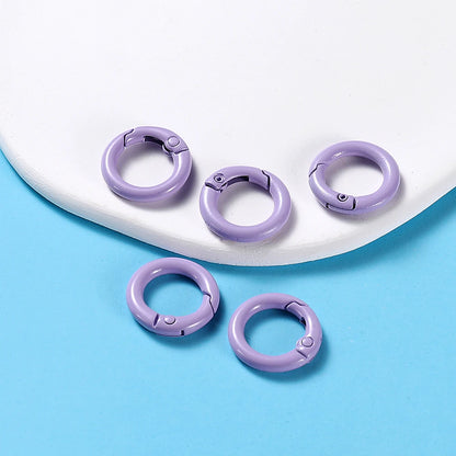 5Pcs/Lot 21 Colors Metal O Ring Spring Clasp Openable Round Carabiner Keychain Clips Hook Dog Chain DIY Jewelry Buckle Connec
