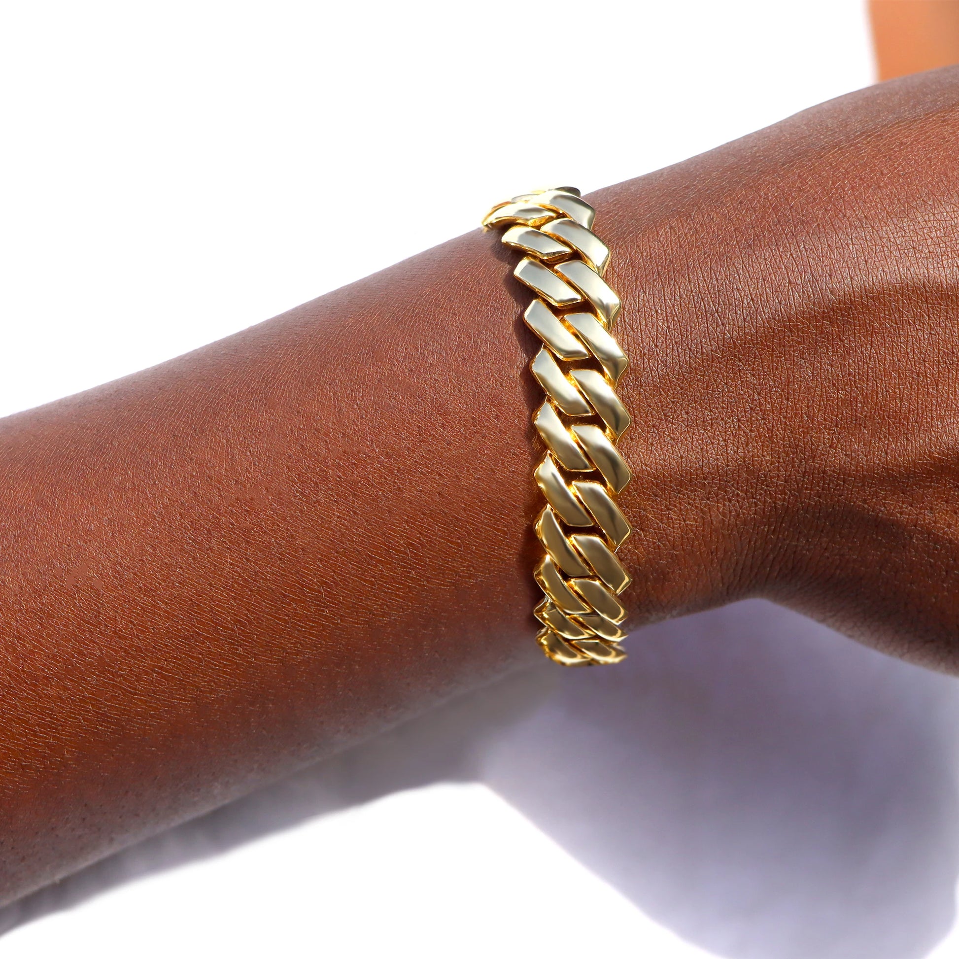14MM Iced Prong Link Cuban Chain Bracelets for Men Women Full Rhinestones Chunky Miami Cuban Bracelet Punk Hip Hop Jewelry Gi