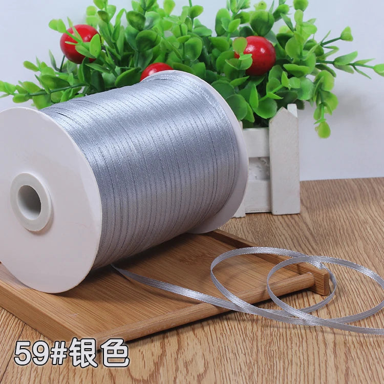 New (10meters/lot) 3mm Satin Ribbons For Craft Sewing Fabric Christmas Wedding Supplies Party Decoration Gift Wrap DIY Handma