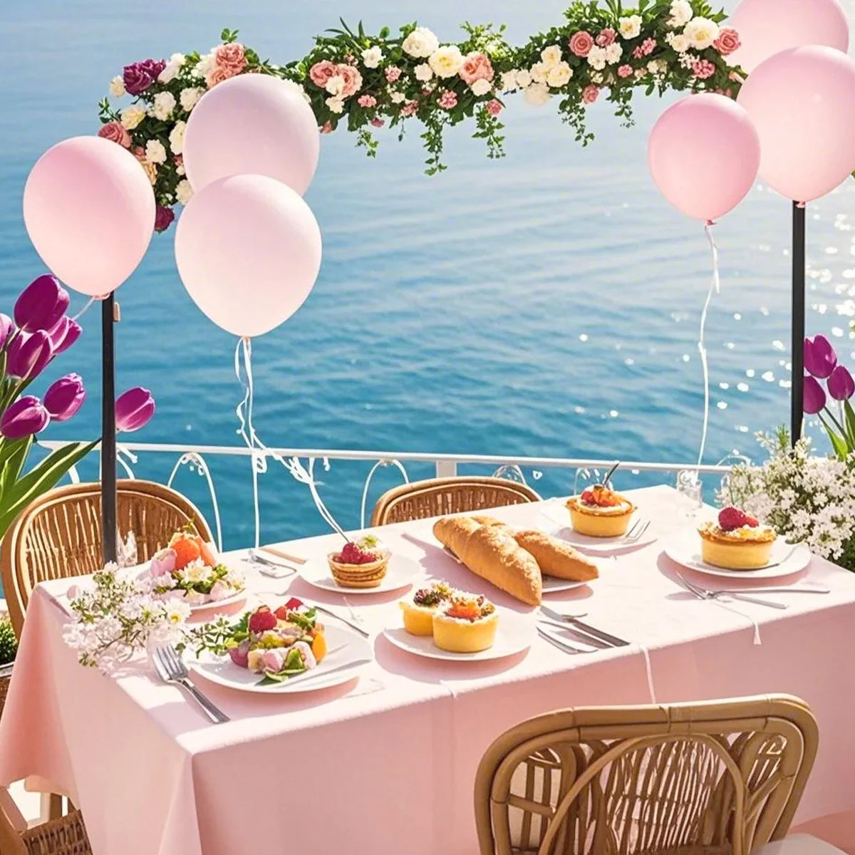 183×137cm Solid Pink Tablecovers Plastic Tablecloth for Wedding Decoration Girls Adult Birthday Party Supplies Table Decor