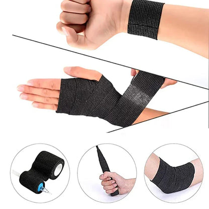 5/10/15/20/48 Black Wraps Adhesive Tapes Tattoo Cover Waterproof Self Nonwoven Grip Bandage Finger Protection Tattoo Accessor