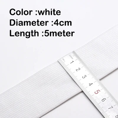 5Meters Sewing Elastic Band Heavy Stretch High Elasticity Knit Elastic Band for Sewing Waistband Elastic White black 10-60MM 