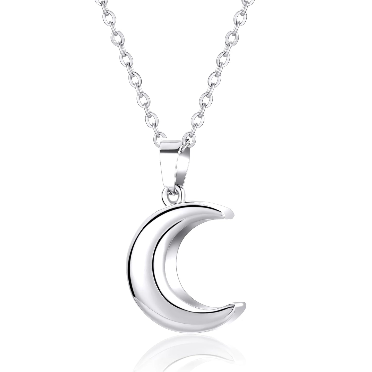 Cremation Jewelry for Ashes Moon Urn Necklace Stainless Steel Memorial Lockets Keepsakes Jewelry for Ashes Pendant - Fill Kit