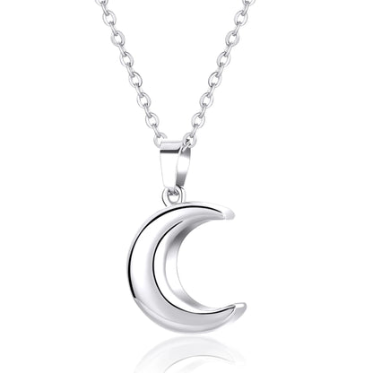 Cremation Jewelry for Ashes Moon Urn Necklace Stainless Steel Memorial Lockets Keepsakes Jewelry for Ashes Pendant - Fill Kit