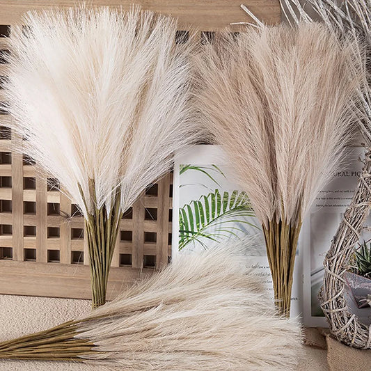 10pcs Artificial Reed Ins Wind Bouquet Imitation Flowers Bohemian Home Living Room Decor Fake Reed Christmas Wedding Decorati