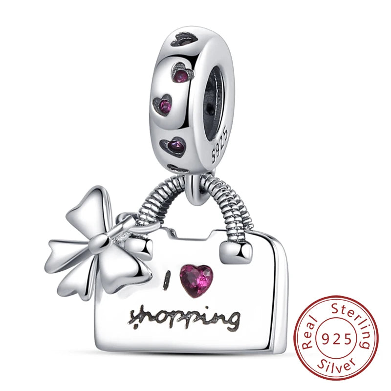 925 Sterling Silve Charms Beads Forever Love Heart Sister Family Life Charms Dangle For Bracelet Woman Jewelry Gifts - KTC019