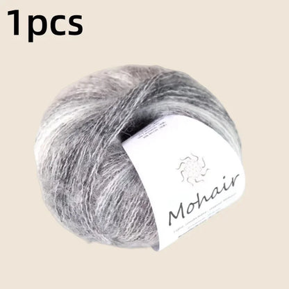 Crochet Yarn, Gradient Mohair Soft Cotton Yarn, DIY Knitting Yarn for Baby Sweater, Baby Hat, Cozy Scarf Projects