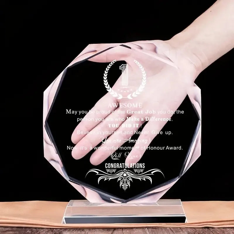 14cm Blank Crystal Trophy Award - Unprinted Cup for Custom Engraving, Corporate, School, Team Sports