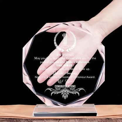 14cm Blank Crystal Trophy Award - Unprinted Cup for Custom Engraving, Corporate, School, Team Sports