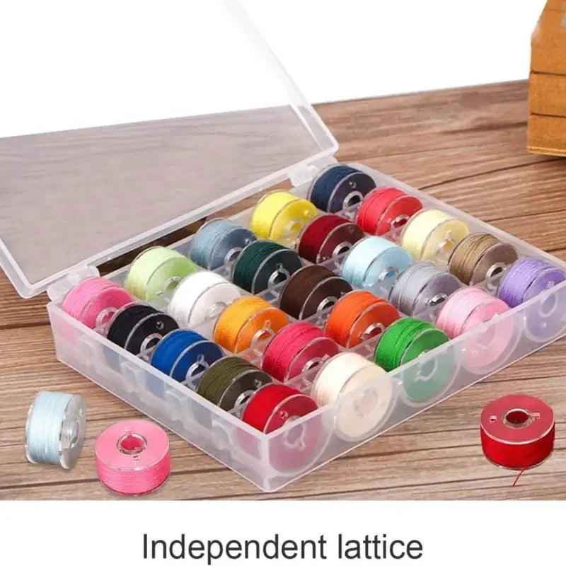 1pc Sewing Machine Bobbins Box, Empty Bobbin Storage Organizer, 25 Slots Transparent Plastic Storage Box For Home Sewing Acce