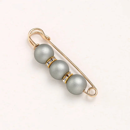 Women New Cute Imitation Pearl Rhinestone Brooch Anti-lighting Skirt Waist Pin Fashion Jewelry Accessories Gifts - 5.8CM 2204