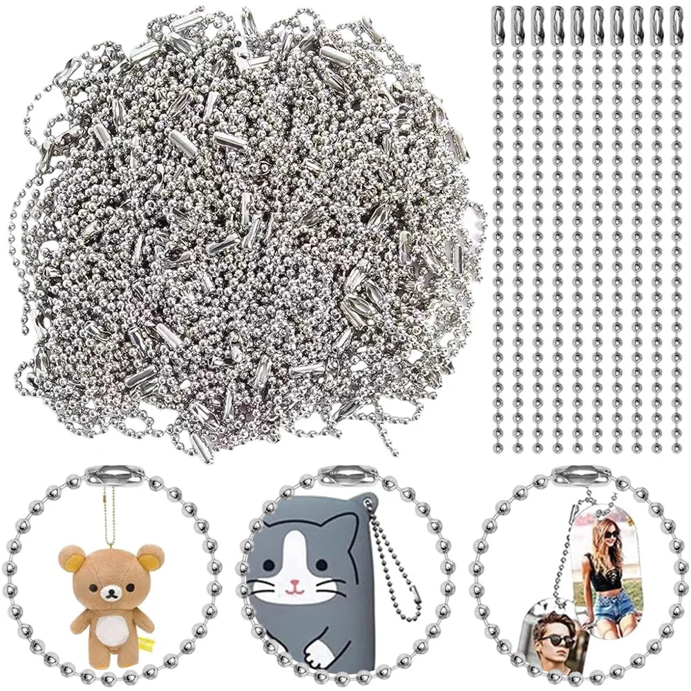 100PCS 12cm Bead Chains Fits Key Chain/Dolls/Label Hand Tag Connector For DIY Bracelet Necklace Jewelry Making Accessoris
