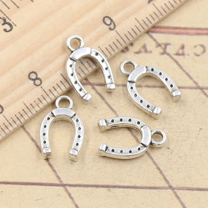30pcs Charms Lucky Horseshoe Good Luck Talisman 14x9mm Tibetan Silver Color Pendants Antique Jewelry Making DIY Handmade Craf