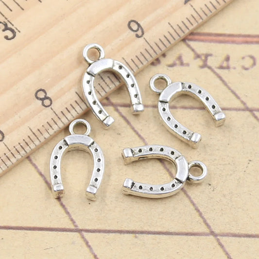 30pcs Charms Lucky Horseshoe Good Luck Talisman 14x9mm Tibetan Silver Color Pendants Antique Jewelry Making DIY Handmade Craf