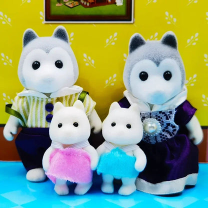 Forest Animal Family 1_12 Dollhouse Accessories Mini_yythk - Gray wolf family