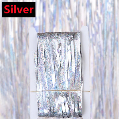 3/2/1Pack Party Backdrop Curtains Glitter Gold Tinsel Fringe Foil Curtain Birthday Wedding Decoration Adult Anniversary Decor