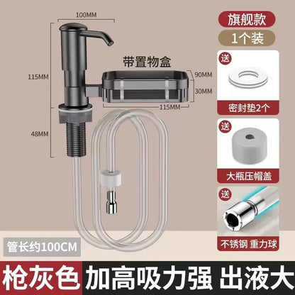 Soap Dispenser for Kitchen Sink, Kichen Sink Soap Dispenser,Extension Tube kit, Under Sink Soap Dispenser Pump, No Need More 
