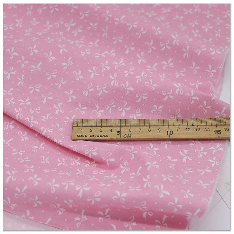 160cm*50cm Pure cotton twill fabric cotton cloth cotton floral 1.6 meters wide pastoral plaid DIY pink fabric - E