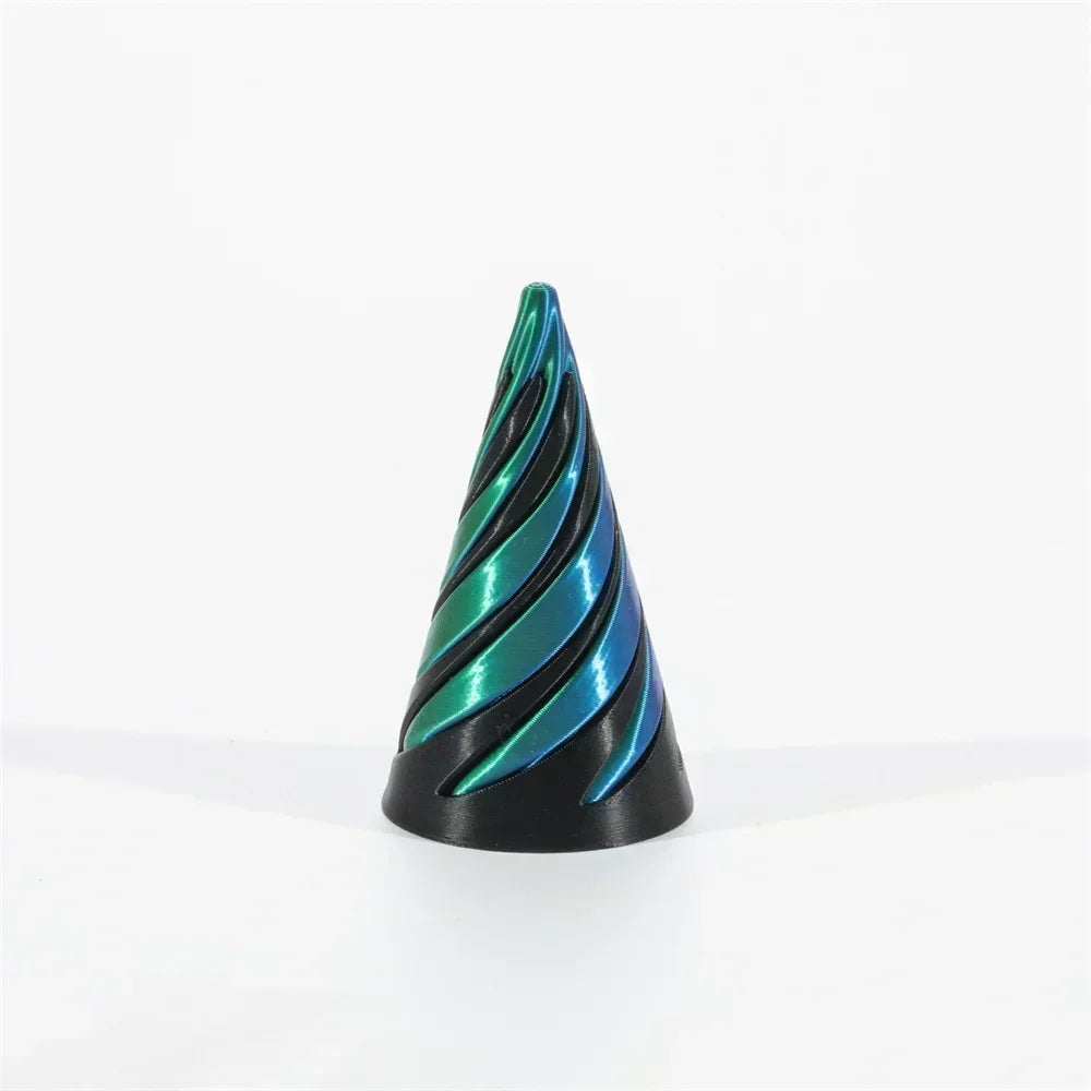 3D Printed Spiral Cone Pyramid Passthrough Sculpture Pass Through Pyramid Toy Mini Vortex Thread Illusion Cone Spiral Ornamen