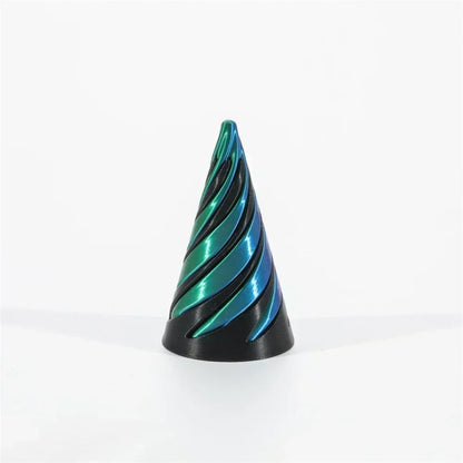3D Printed Spiral Cone Pyramid Passthrough Sculpture Pass Through Pyramid Toy Mini Vortex Thread Illusion Cone Spiral Ornamen