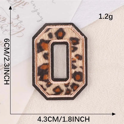 A~Z English Alphabet Letters Badge Patches,Leopard Print Applique Embroidery Iron on Stickers for Clothing,DIY Name Garment -