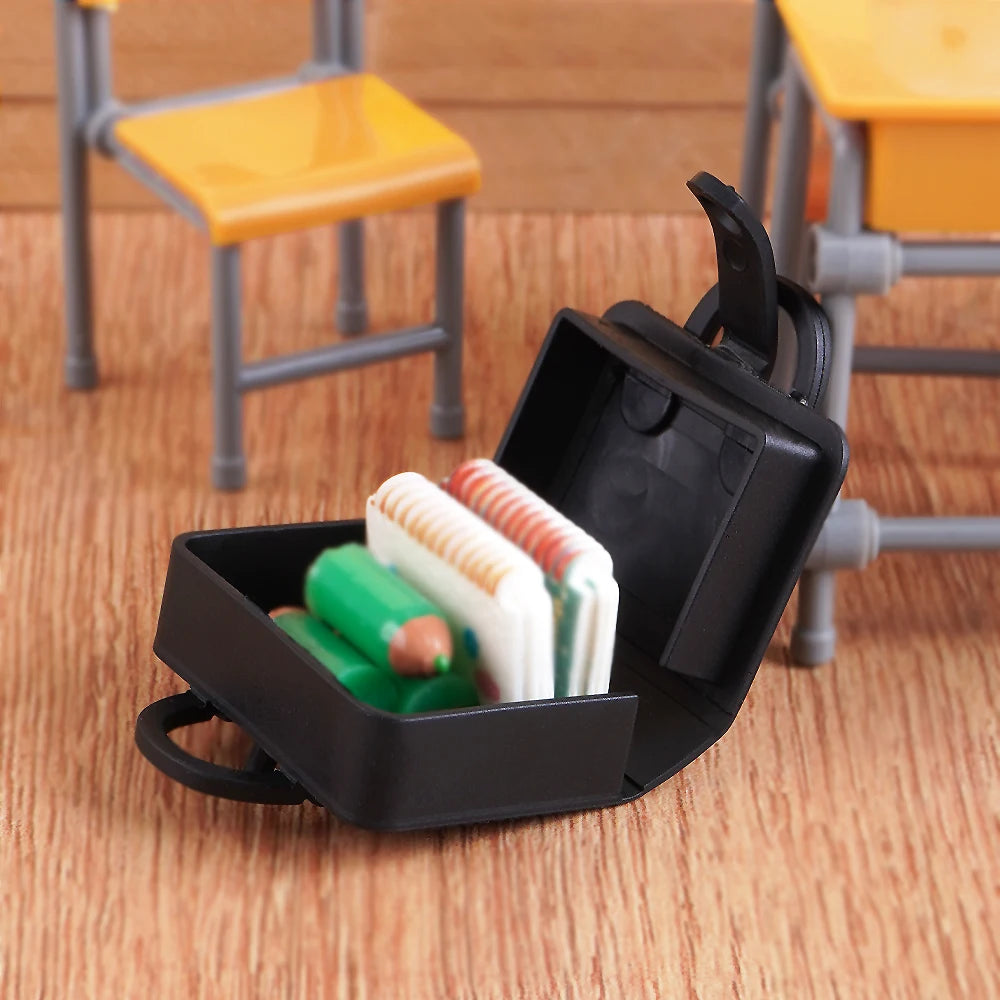 Mini Classroom Doll House Desk Chair Chalkboard Miniature School Playset Furniture Accessories Model Decoration For Kid Toy G