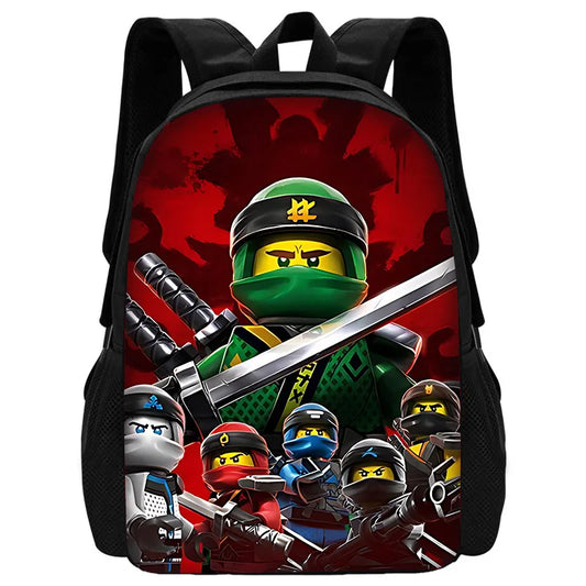 Child School Cool Game NinjagoS-Backpack with Lunch Bags ,Pencil Bags ,School Bags for Boys Girls Best Gift