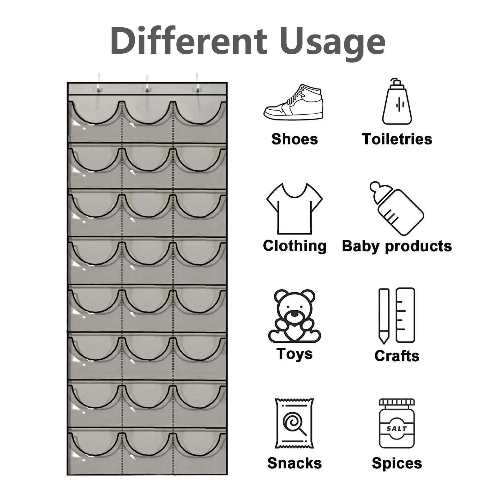 Hat Storage Holder Organizer 24 Clear Pockets Protect Hat Rack Door Hanging Holder Hanger Storage Rack for Baseball Caps Bedr