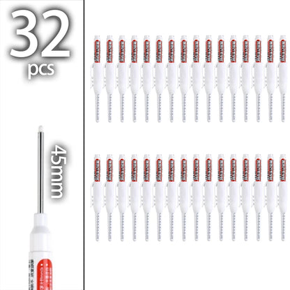 4-60Pcs 45mm Long Nib Head Carpenter Pen Deep Hole Marker Pens Black/Blue/Red/White for Measuring Woodworking Hand Tools