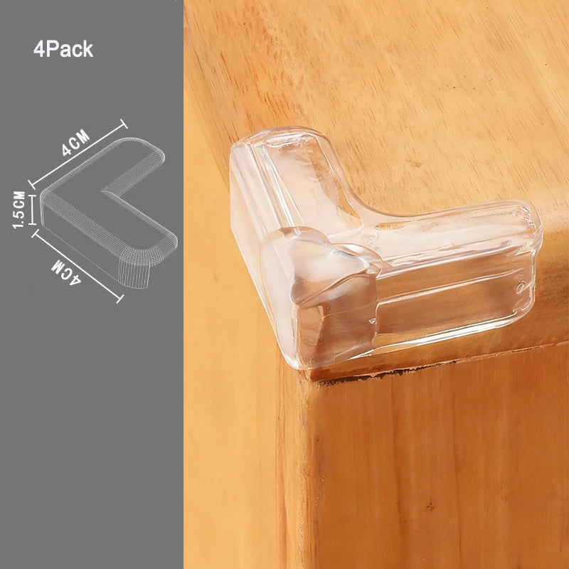 4/10pcs Children Anti Collision Corner Edge Protection Guards Baby Safety Corner Silicone Protector Table Soft Transparent - 