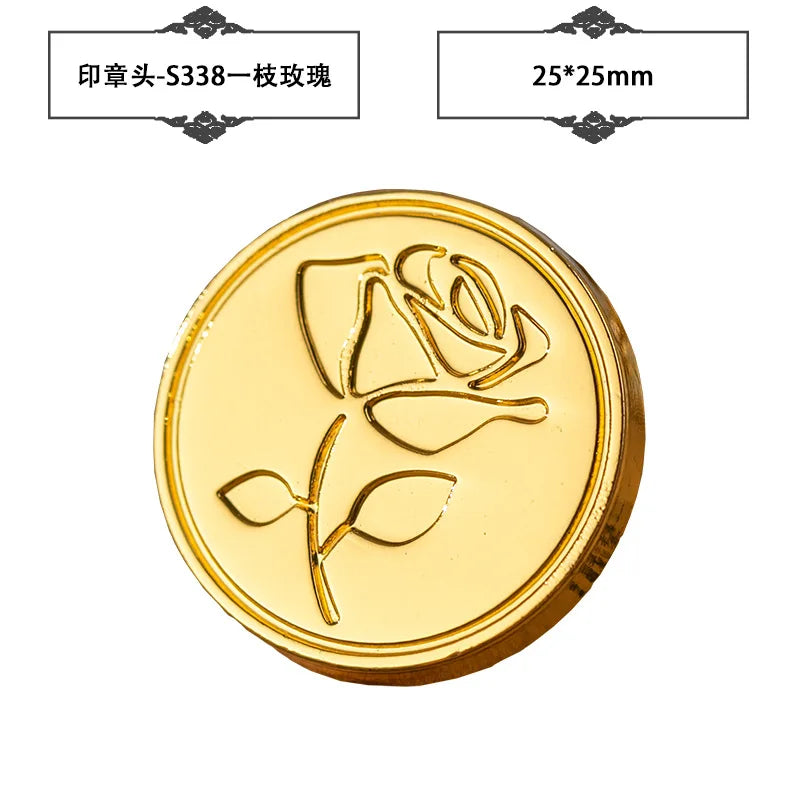 Plant Wax Stamp Seal Wax Print Thick Copper Head Carved Sealing Tool Holiday Party Invitation Letter Wedding Decorative - A3