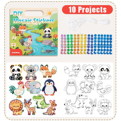 Holographic Mosaic Princess Mermaid Art Set DIY Craft Kit Foil Stickers For Birthday Gift For Travel Gift DIY Decor