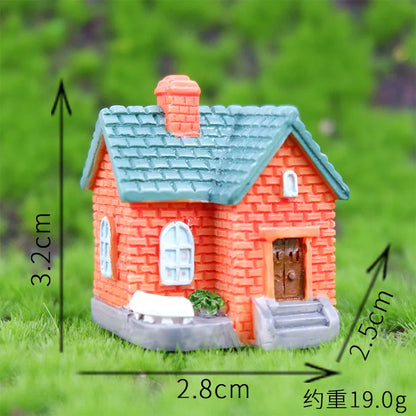 Decor Resin Ornament Miniature Fairy Garden House Villa Miniature Landscape Bonsai Decor Outdoor DIY Dolls House Decoration -