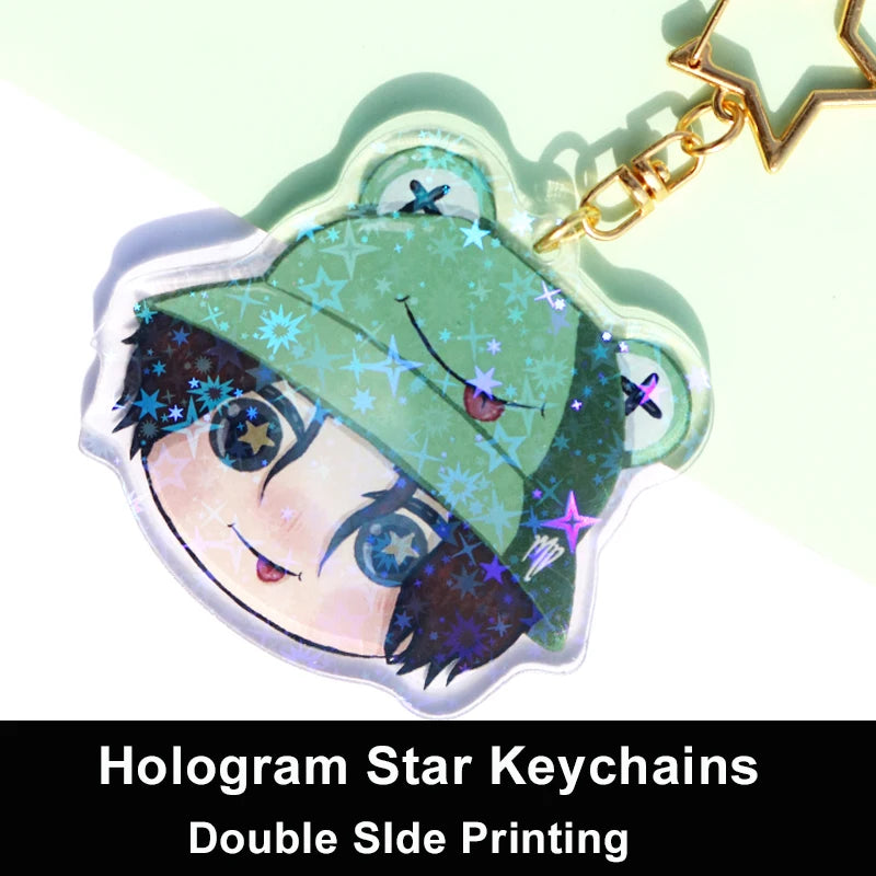 Custom Keychains Cartoon Llavero Key Chain Photo Customized Anime Charms Hologram Clear Acrylic Personalized Designer Keychai