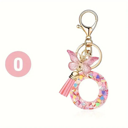 Fashion DIY A-Z Letters keychain Metal Holder Pendent Key Chain Women Car Key Ring Simple Letter Name Key Party Gift Jewelry 