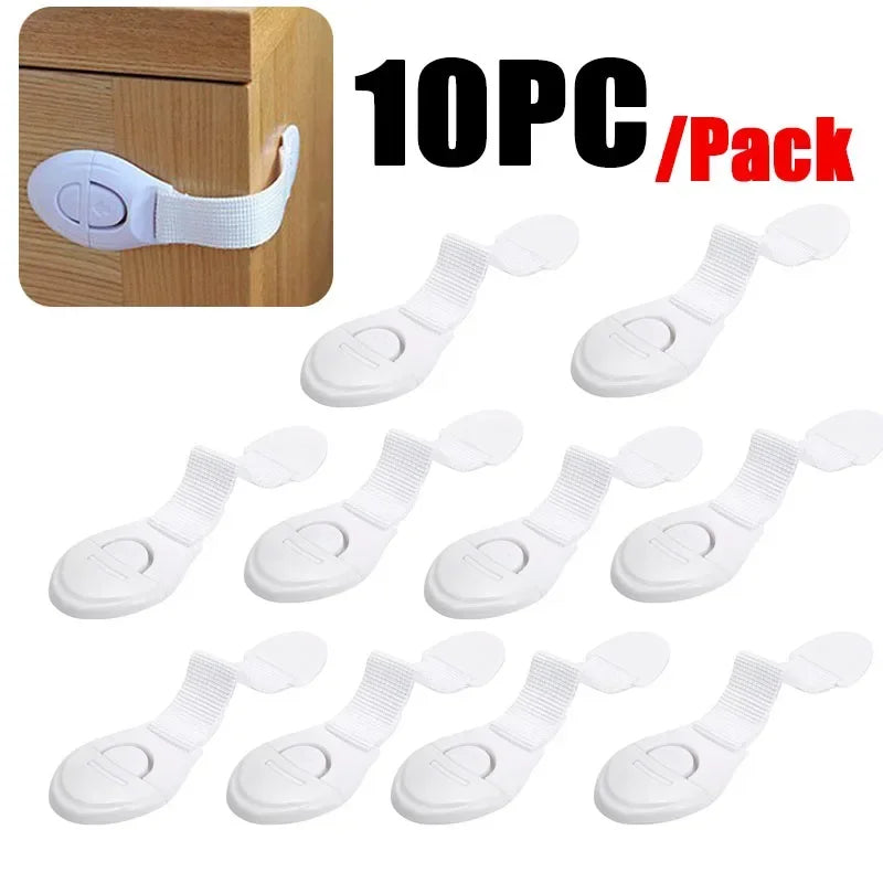 10pcs lot For Baby Furniture Door Drawer Lock Refrigerator Safety Locks Child Proof Infant Protector Brown Cabinet Safety Loc