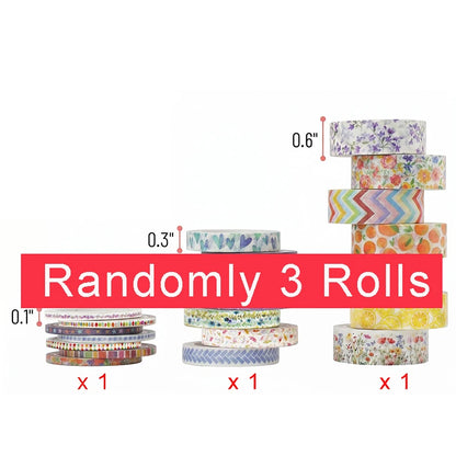 Washi Tape Set, 3/21 Rolls, Assorted Sizes, Floral 3m/Roll Washi Tape for Scrapbook, Arts, Crafts, Journals Planners Decorati