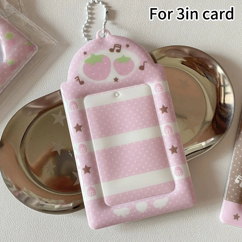 Kpop Photocard Holder Binder Photo Card Holder 3inch Idol Binder Photocard Display Keychain Protective Cover Photo Albums - S