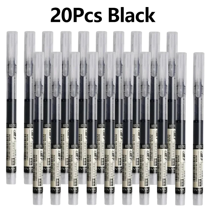 1-20Pcs Needle Type Gel Ink Pens Black/Blue/Red 0.5mm Liquid Ballpoint Pen Students Stationery School Office Writing Tool - 2