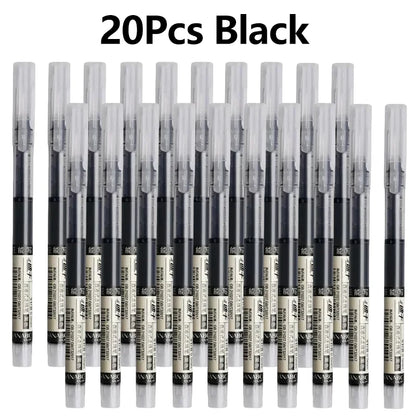 1-20Pcs Needle Type Gel Ink Pens Black/Blue/Red 0.5mm Liquid Ballpoint Pen Students Stationery School Office Writing Tool - 2
