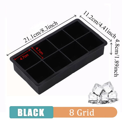 4/6/8/15Grids Silicone Ice Cube Molds Spherical Ice Molds Reusable Whiskey Ice Cube Molds Cocktail Freezer DIY Homemade Barwa