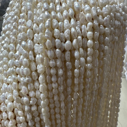 A 4.5-5.5mm Irregular Baroque Natural Freshwater Pearls Semi-Finished Beads for Jewelry Making DIY Necklace Bracelet Accessor