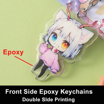 Personalized Keychains Designer Custom Cartoon Llavero Key Chain Photo Customized Anime Charms Hologram Clear Acrylic Key Rin
