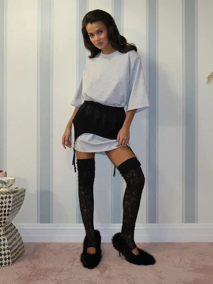 Asymmetric Lace Belt Mini Peplum Adjustable Tie Waist 2026 Spring Chic Casual Women Accessory Daily Versatile Elegant Lady It