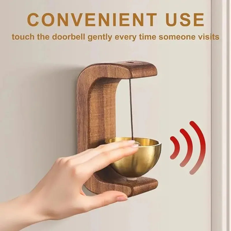 Magnetic Hanging Door Bell Wooden Doorbell Wind Chimes Beech Wood Shop Keeper Bells for Home & Business Door Opening Decorati