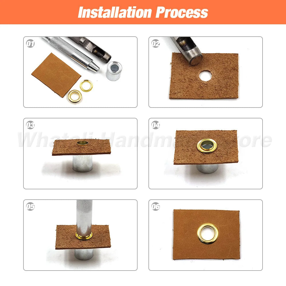 100 Sets 4mm Metal Eyelets Grommet Ring With Washer Multicolor For Scrapbooking Shoes Belt Cap Bag Tags Clothes DIY Leathercr